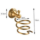 Nail Free Hair Dryer Holder Antique Brass  Bathroom Shelf Rack Washroom Accessories