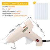 40W Hot Melt Glue Gun 10pcs Glue Sticks High Temperature Anti-drip Melting Quick Home Repair Arts Crafts DIY Sealing
