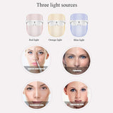 Rechargeable LED Photon Light Therapy Machine Three-color Facial Mask Whitening Skin Rejuvenation Instrument