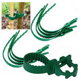10pcs Heavy Duty Plant Ties Tree Green Reusable Plastic Soft Garden Supplies Adjustable Shrub Ties Fixing Buckle