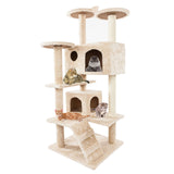 Luxury Pet Cat Tree House Condo Furniture Multi-Layer Cat Tree with Ladder Sisal Scratching Post for Cat Climbing Jumping Toy