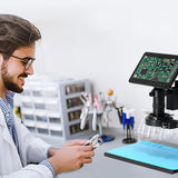 26MP 1080P 7 Inch LCD Video Microscope with 150X C Mount Lens Electronic Microscope Camera with Metal Stand