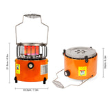 2 In 1 2000W Portable Heater Camping Stove Heating Cooker Gases Heaters Warmer Stoves For Cooking Ice Fishing Camping Hiking