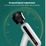 3200r/min Deep Tissue Percussion Muscle High Performance Body Massager 12 Gear Speeds 2400mAh Battery + Ergonomic Massage Head