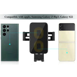 15W QI Wireless Charger Car Mobile Holder for Samsung Galaxy Z Flip 3/4/S21 Ultra  Dual Coil Auto Clamping Fast Charger