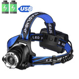TS Lighting USB Rechargeable Red Safety Light headlamp with led T6 Head Lights 18650 Lithium Head Lamps