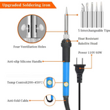 60W Electric Soldering Iron Kit Temperature Adjustable 220V 110V Soldering iron tips with Desoldering Pumps Welding solder Tools