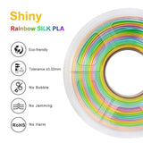 KAIGE SILK Filament 1KG 1.75MM 3D Printer Sublimstion Products Rainbow Filament Textur-/+0.02MM Refills Biodegradable Material