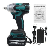 288V 1/2'' 800NM Cordless Electric Impact Wrench Gun Driver Li-ion 1/2 Battery AC 110-240V One Battery and One Charge Power Tool