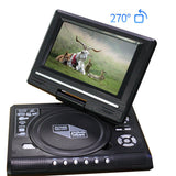 7.8 Inch TV Home Car DVD Player Portable HD VCD CD MP3 HD DVD Player USB SD Cards RCA Portable Cable Game 16:9 Rotate LCD Screen