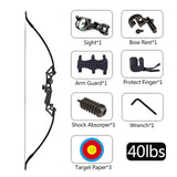 Archery 40-50LBS Metal Handle Bow Recurve Traditional Hunting Game Practise Tool Handed Archery jungle Bow Arrow Shooting Bow