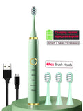 Newest Sonic Electric Toothbrushes for Adults Kids Smart Timer Rechargeable Whitening Toothbrush IPX7 Waterproof 4 Brush Head
