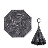 2021 Folding Long Shank Double Layer Inverted Umbrella Windproof Reverse C-Hook male golf umbrella reverse Umbrellas For Women
