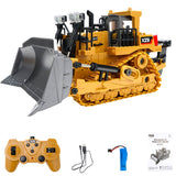 1:24 9CH Multifunctional RC Crawler Bulldozer With Light Electric Engineering Truck Heavy Excavator Toy Gifts For Kids