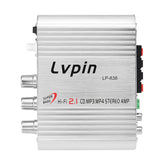 Lepy LP-838 Power Car Amplifier Hi-Fi 2.1 MP3 Radio Audio Stereo Bass Speaker Booster Player for Motorbike Home No Power Plug
