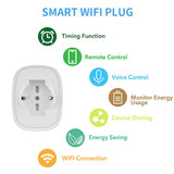 WiFi Smart Plug Socket Compatible with Alexa Google Home No Hub Required APP Remote Control Timer Switch Outlet 16A
