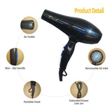 Professional high-power hair dryer for hairdressers, salon styling tools, hot / cold air, salons and homes
