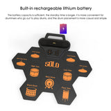 SOLO Electronic Drum Set, Roll Up Drum Practice Pad Rechargeable Built In Dual 3W Speakers/Drum Pedals/Drumsticks For Kids