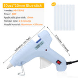 40W Hot Melt Glue Gun 10pcs Glue Sticks High Temperature Anti-drip Melting Quick Home Repair Arts Crafts DIY Sealing