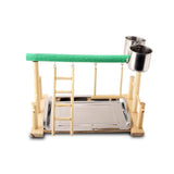 Parrot Play Perch Bird Parrot Play Training Stand Playground Wooden Perch Playpen Exercise PLaygym With Feeder Cup