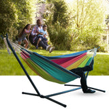 Portable Canvas Hammock Thicken Chair Swing Outdoor Garden Sports Home Travel Leisure Camping Stripe Hammock Double Single