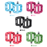 MTB Bike Pedals Non-Slip Mountain Bike Pedals Platform Bicycle Flat Pedals 9/16 Inch Nylon Fiber Mountain Bicycle Pedals mtb