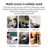 1080P Webcam with Adjustable Light and Noise-reducing Microphones USB WebCam Suitable for Windows,iOS,Android for Online Meeting