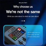 M6 Microphone Sound Card Set 6 Modes Intelligent Noise Reduction Multi Function Mixer For 48v Microphone