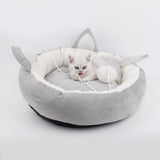 Pet cat bed Ears Nest Soft Warm Washable Round dog Cat Cushion Home Mat Cat Beds Sleeping House Pet Supplies Products