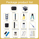 DEBAOFU 12pcs/set Fiber Optic FTTH Cold connection Tool Kit  FC-6S Fiber Cleaver Optical Power Meter 5km Visual Fault Locator