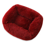 Cozy Plush Calming Pet Dog Bed Basket Square Cat Nest Hondenmand Soft Winter Warm Sleeping Mat House for Small Medium Large Dogs