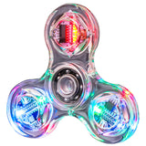 Crystal Luminous LED Light Hand Top Spinners Glow In Dark Stress Relief Toys Kinetic Gyroscope for Children