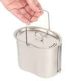 Lixada Camping Cookware Stainless Steel Canteen Cup Hanging Pot with Wood Stove Set for Outdoor Survival Backpacking Picnic