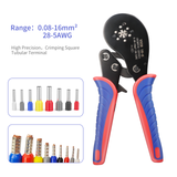 VXC9 16-6 Hexagonal Wire Crimper,Ratcheting&amp;Self-adjustable Crimping Plier Tool Set 0.08-16mm² 28-5AWG with 1900pcs Terminals