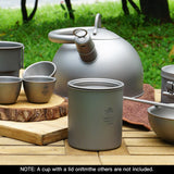 350ml Titanium Cup with Lid Lightweight Camping Water Cup for Backpacking Camping Fishing