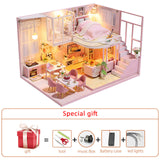 Diy Miniature Dollhouse Kit Doll House Furniture Handmade Model Room Box Toys For Children Christmas Gift Wooden House For Adult