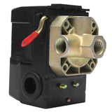 90-125PSI 4 Port 26 AMP Pressure Switch Control Valve Air Compressor Heavy Duty Black
