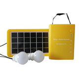 Solar Lighting System Waterproof 3W Solar Panel 1W LED Bulb 4in1 USB Cable 4Ah Controller with Phone Charging Port,Outdoor Lamps