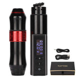 Cordless Rotary Tattoo Pen Aluminum Alloy Battery Power Supply Motor Microblading Tattoo Machine for Liner Shader Black