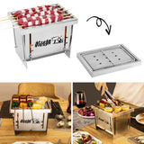 Outdoor Stainless Steel Grill Portable Wood Burning Camping Stove Folding BBQ Grill Windproof Camping Picnic Tool For Home Park