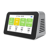 DM601 Multi-function LCD Air Quality Monitor PM2.5 PM1.0 PM10 CO2 TVOC Particle Detectors CO2 meter Temperature Humidity Monitor