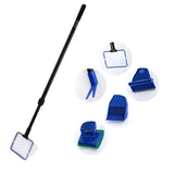 Fish Tank Clean Tools 5 In 1 Aquarium Cleaning Set Fish Net Gravel Grass Fork Rake Algae Scraper Sponge Brush Aquarium Supplies