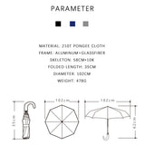 PARACHASE Automatic Folding Umbrella Men Women 10K Strong Windproof Rain Umbrellas Anti UV Sun Protection Wooden Handle Paraguas