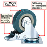 4PCS 2.5/3 Inch Swivel Furniture Caster Wheels Heavy Duty Industrial For Carts Workbench Industrial Equipment Rolling Trolley