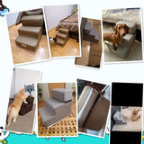 Dog Stairs Dog Ladder Pet 3 Steps Dog Stairs for Small Cat Pet Ramp Ladder Anti-slip Removable Dogs Soft Bed Pet Cages Kennels