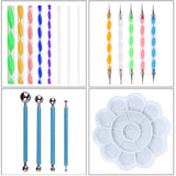 20PC Mandala Dotting Pen Tools Set Mandala Stencil Ball Stylus Paint Tray Nail Art Painting Rocks Dot Kit Craft Coloring Drawing