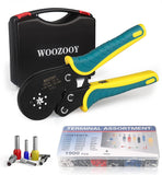 VXC9 16-6 Hexagonal Wire Crimper,Ratcheting&amp;Self-adjustable Crimping Plier Tool Set 0.08-16mm² 28-5AWG with 1900pcs Terminals