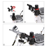 Professional Air Compressor Set Hobby Paint Spray Set Nail Art Sprayer with Braided Air Hose  spray gun professional paint gun