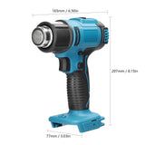 Cordless Handheld Hot Air Machine Lithium Rechargeable Heating Equipment Temperatures Adjustable Power Tool with 2 Nozzles