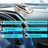 Small Car Voice Activated Recorder One Button Digital Voice Recorder with Earbud MP3 Player Music for Lecture Meeting